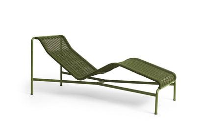 Hay Palissade Cord Chaise Longue in de kleur Olive Green