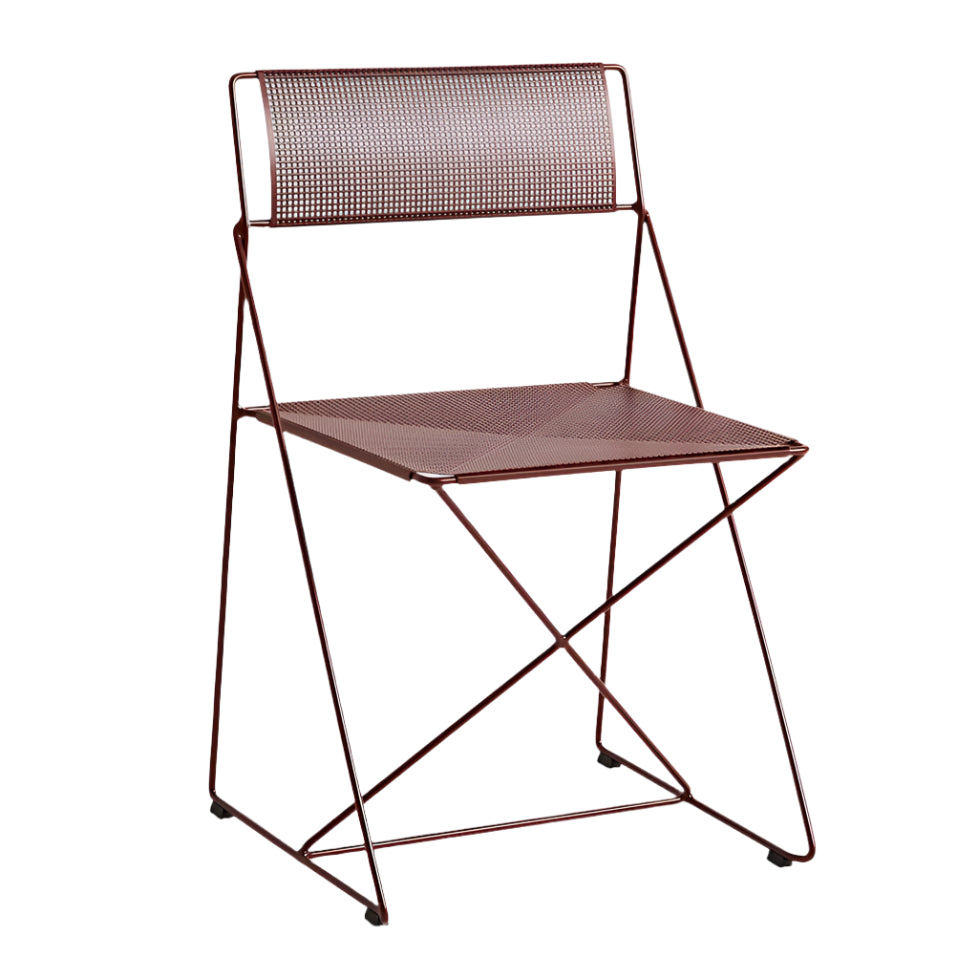 Hay X-Line chair Iron Red met gepoedercoat stalen zitting en onderstel 