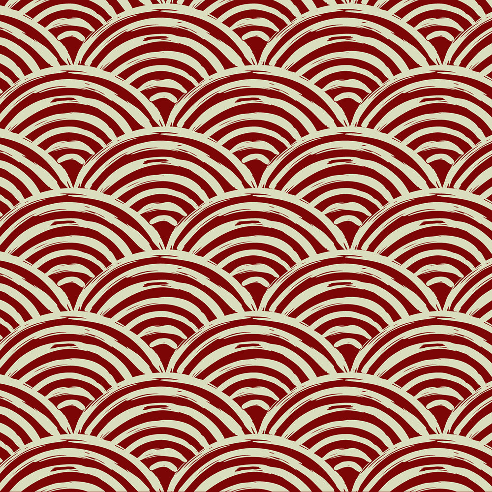 Ivy House behang Fans Crimson IHW0013