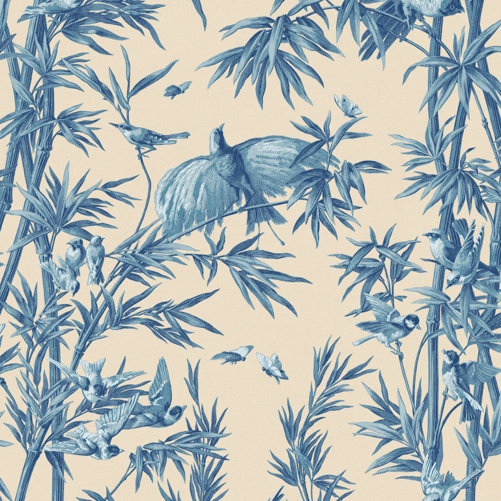 Ivy House behang Ludaix Linen Toile Blue IHW0032