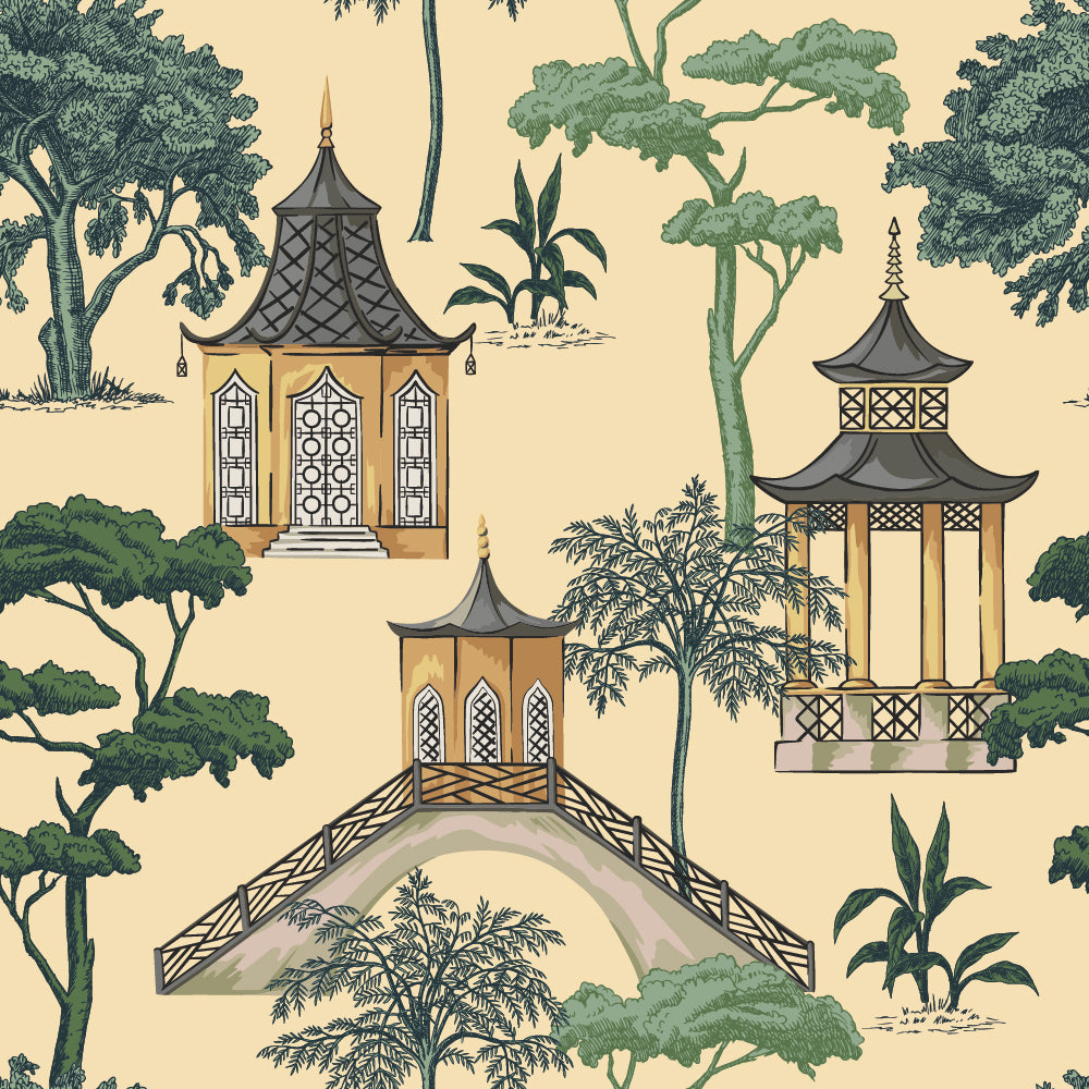 Ivy House behang Pagoda Beige IHW0036