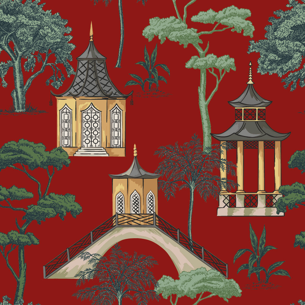 Ivy House behang Pagoda Red IHW0040