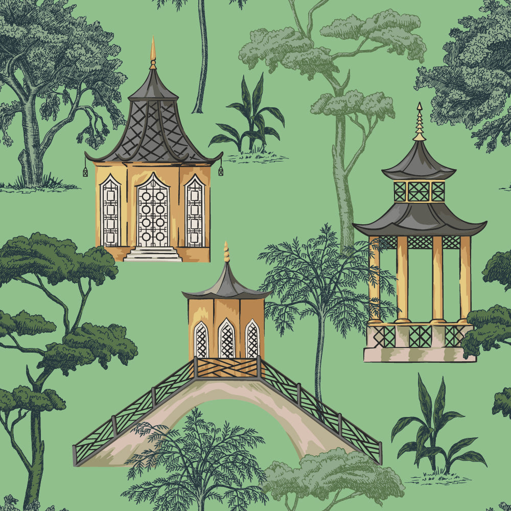 Ivy House behang Pagoda Sage Green IHW0041