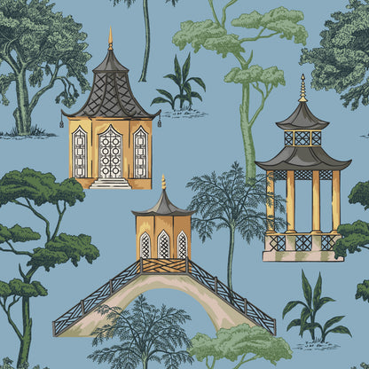 Ivy House behang Pagoda Wedgwood Blue IHW0042