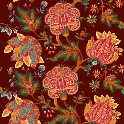  Ivy House behang Indienne Floral Red IHW0049