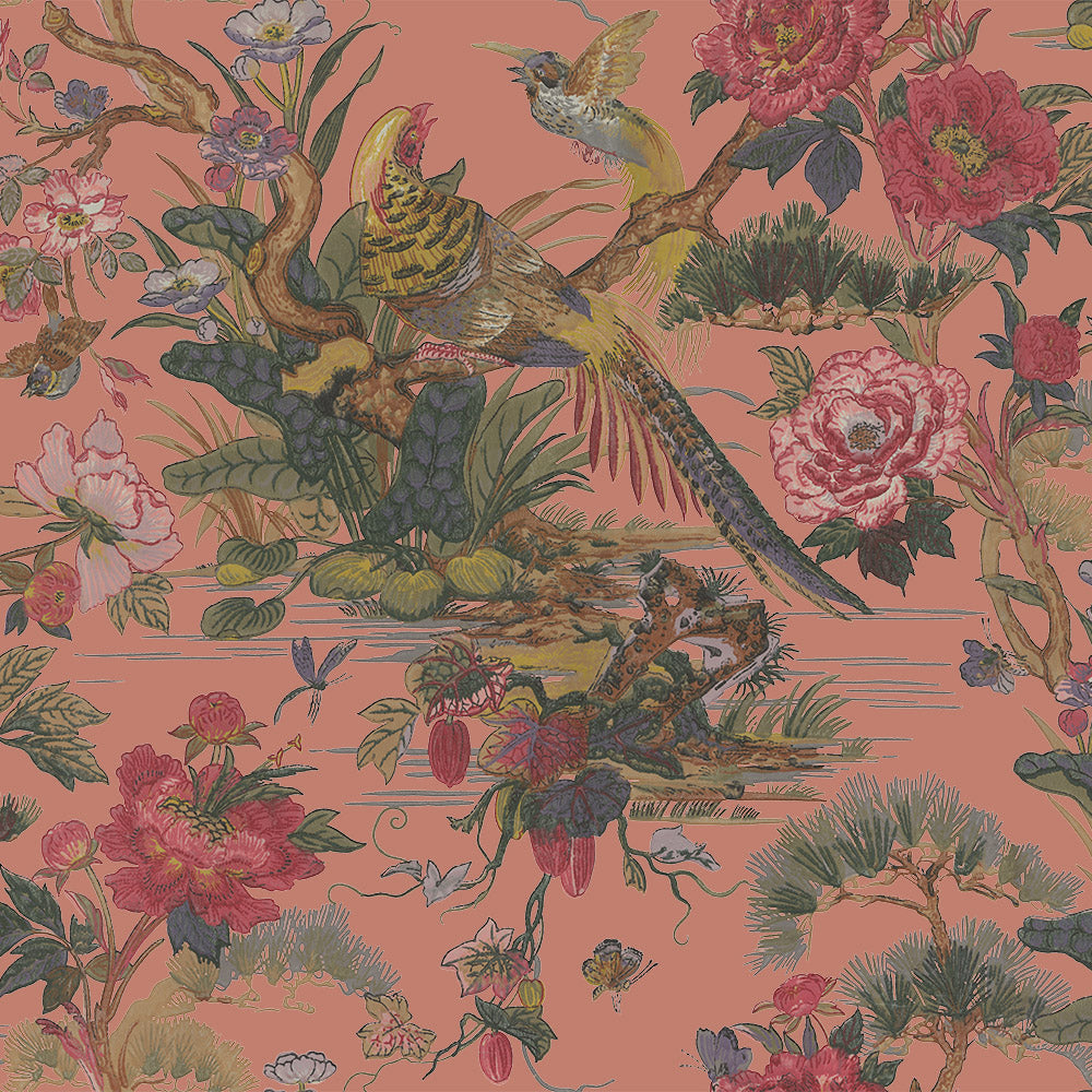 Ivy House behang Tropical Pheasant Coral IHW0073