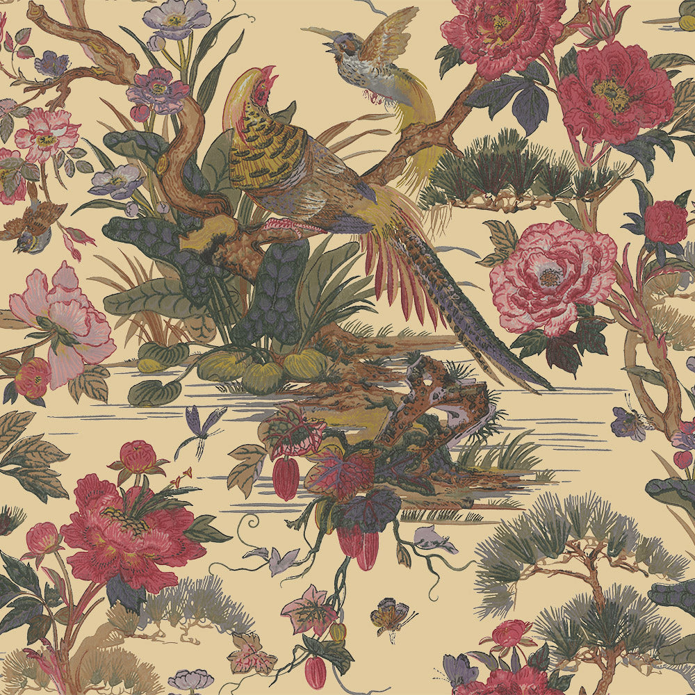 Ivy House behang Tropical Pheasant Cream IHW0074