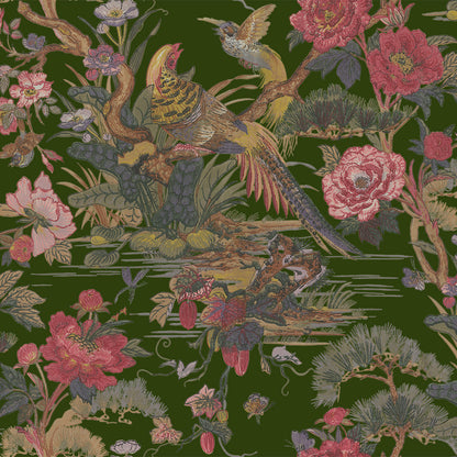 Ivy House behang Tropical Pheasant Green IHW0075