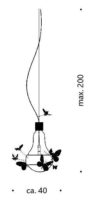 Ingo Maurer Butterflies dreaming hanglamp maten 