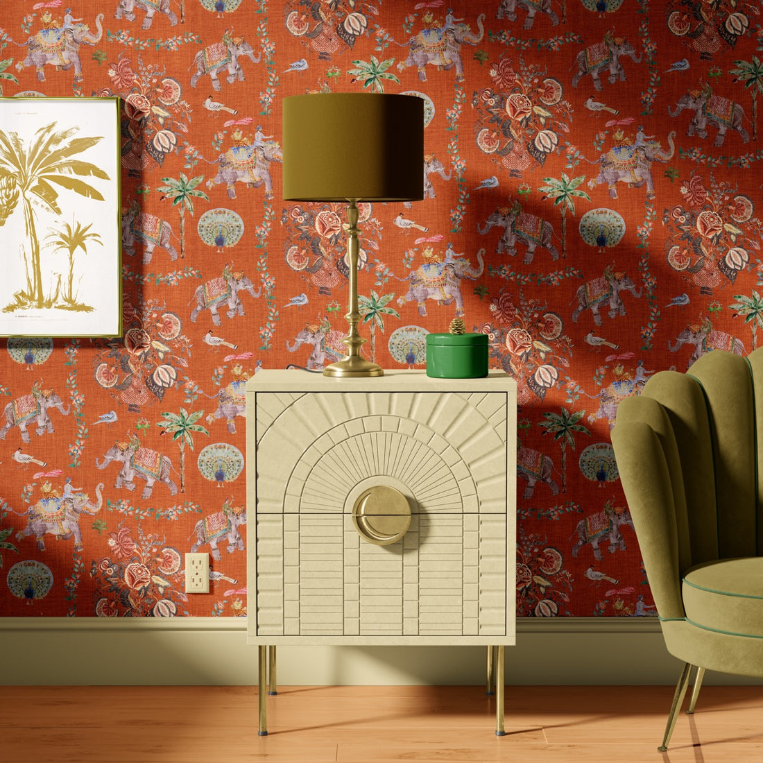 Ivy House behang Jaipur sfeerbeeld woonkamer