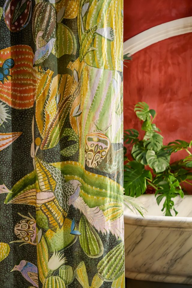 Jim Thompson stof Cardamom Cactus cattail whisper JT014015002 set van 2 panelen