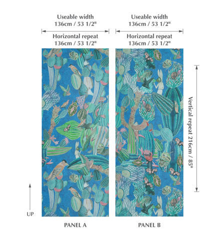 Jim Thompson stof Cardamom Cactus canopy ghost JT014015001 set van 2 panelen