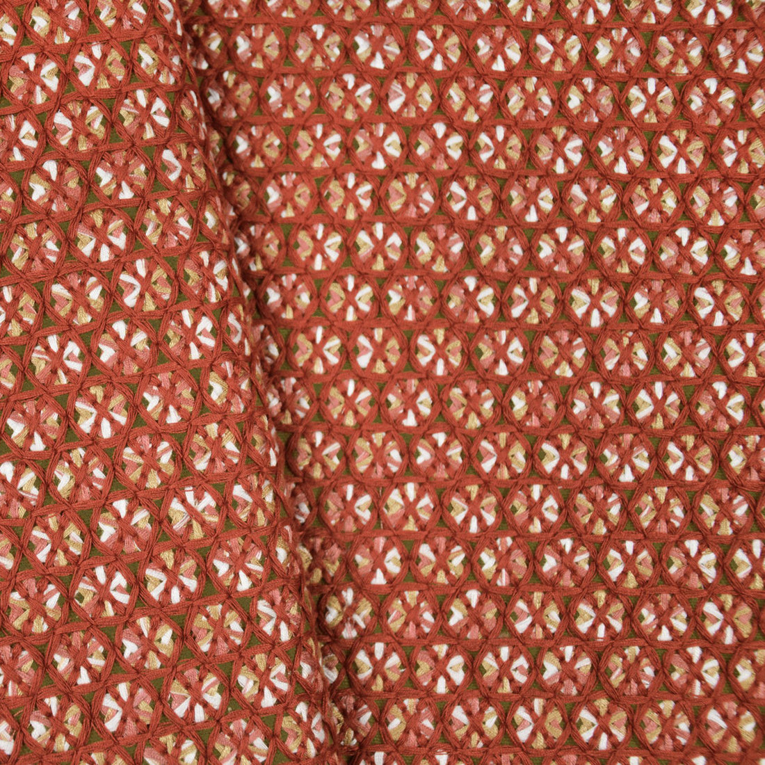 Karin Sajo stof Alvéoles KS 212 - Ocre Rouge