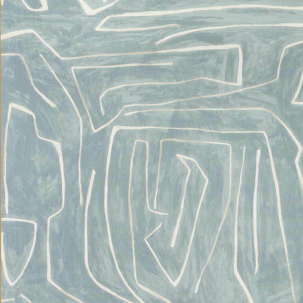 Kelly Wearstler stof Graffito Deep Sky