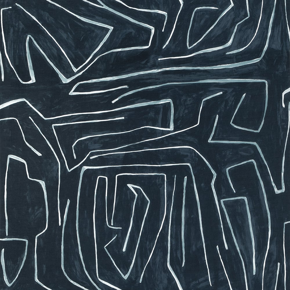 Kelly Wearstler stof Graffito Navy