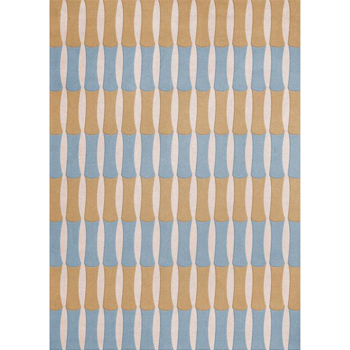 Layered Bamboo forrest blue wool vloerkleed