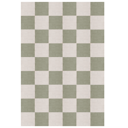 Layered Chess Sage wool vloerkleed