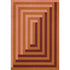 Layered Teklan Labyrinth Coral Pink wool vloerkleed