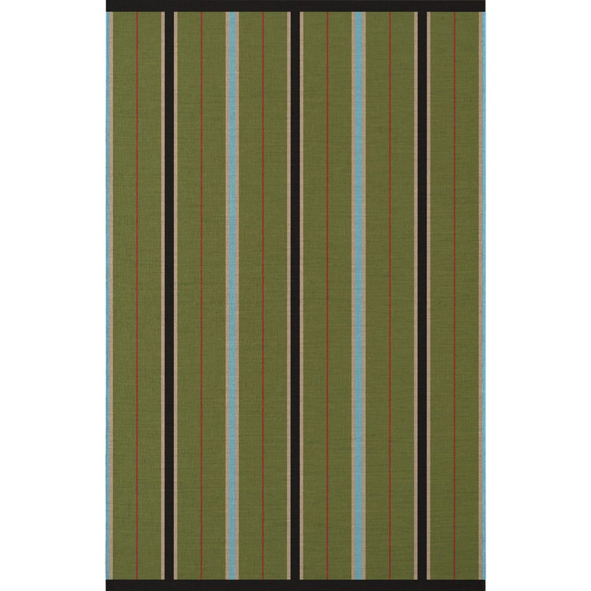 Layered Morrisstudio Racer Stripe vloerkleed Cooper Green