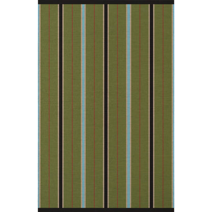 Layered Morrisstudio Racer Stripe vloerkleed Cooper Green