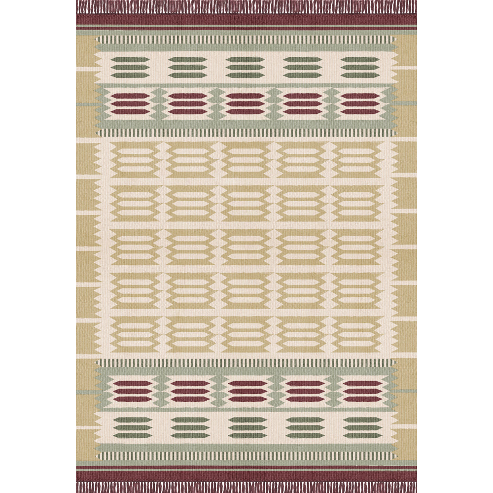 Layered Röllakan Hilma Primrose wool vloerkleed
