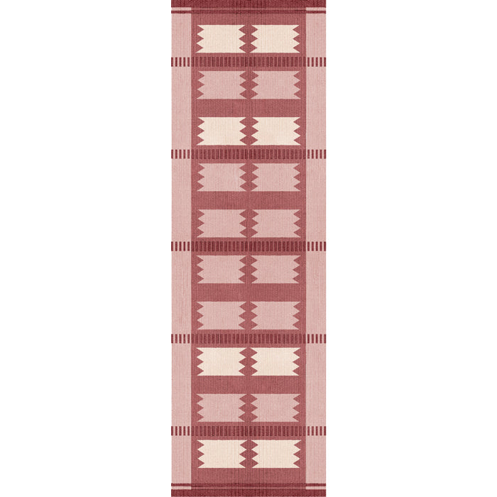 Layered Röllakan wool runner Iris Raspberry