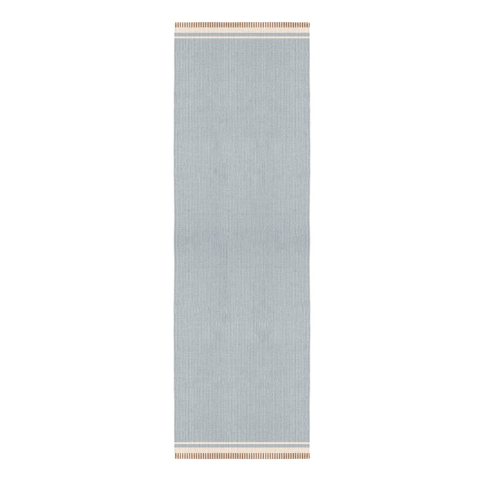 Layered Röllakan Sky Blue solid wool vloerkleed runner 