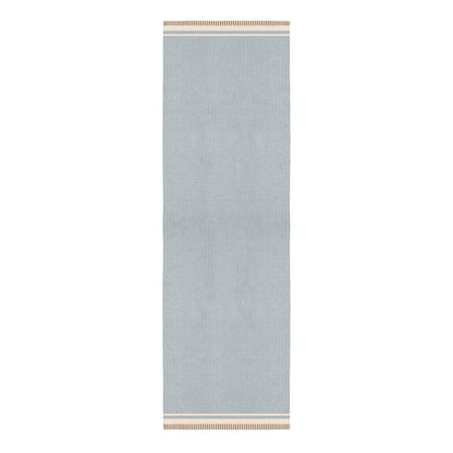 Layered Röllakan Sky Blue solid wool vloerkleed runner 