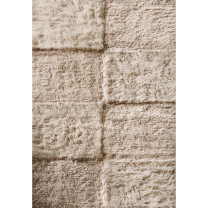 Layered Shaggy Check vloerkleed Oatmeal