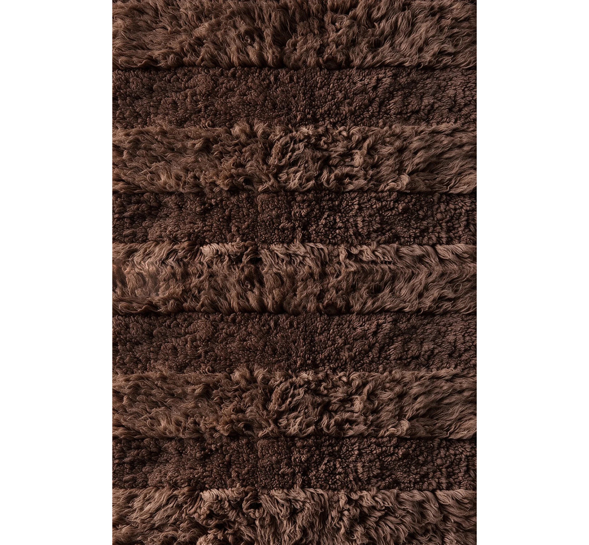 Layered Shaggy Stripe vloerkleed Chocolate