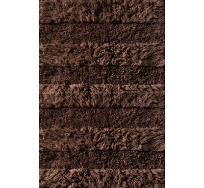 Layered Shaggy Stripe vloerkleed Chocolate