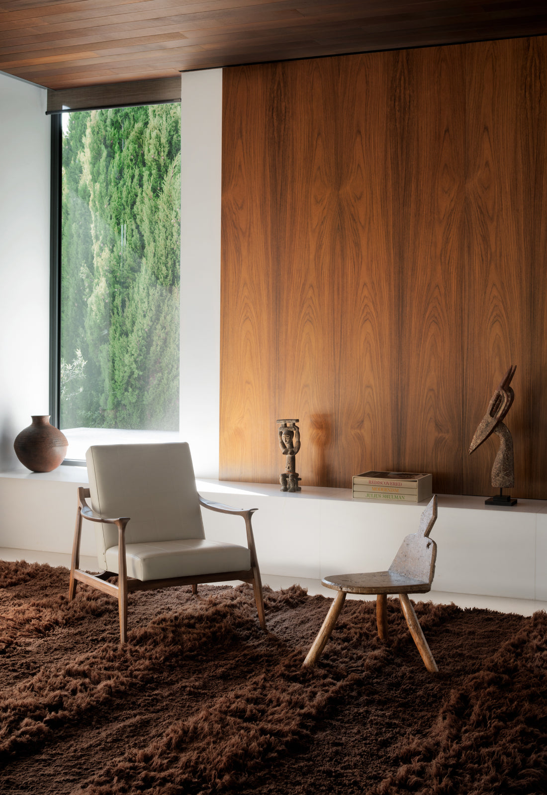 Layered Shaggy Stripe Chocolate sfeerbeeld interieur