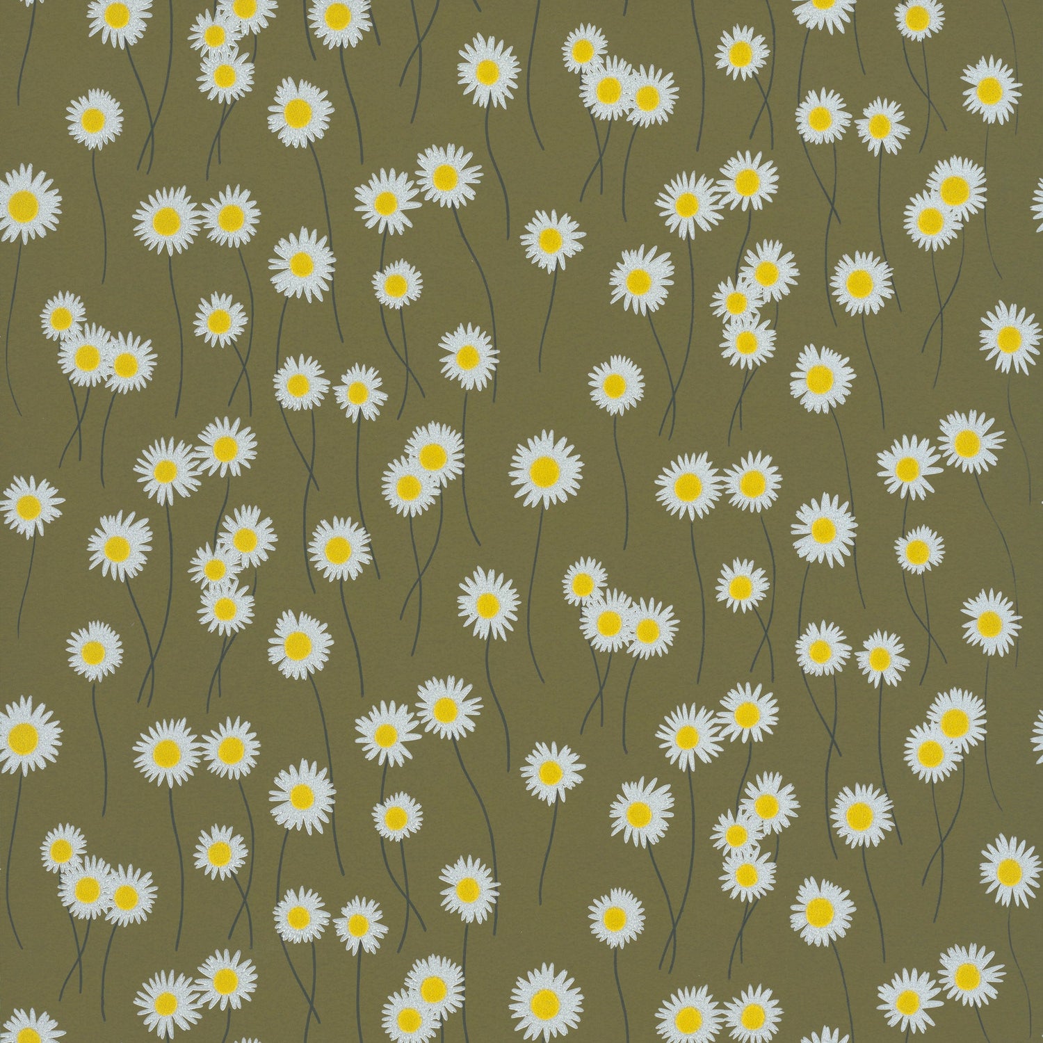 Little Greene behang Moon Daisies Olive Colour