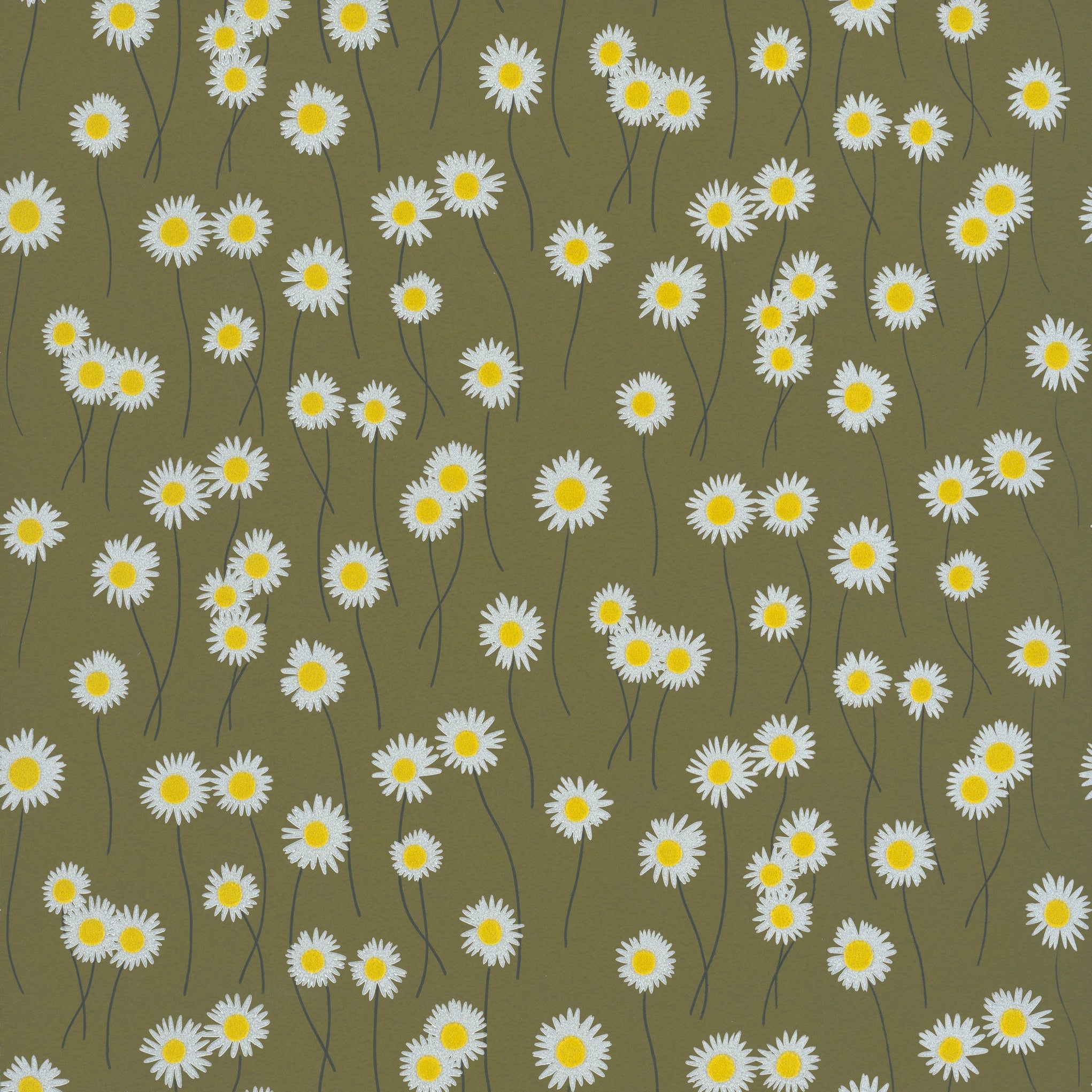 Little Greene behang Moon Daisies Olive Colour