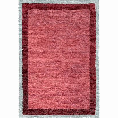 Layered Shaggy Edge Wool vloerkleed Rose