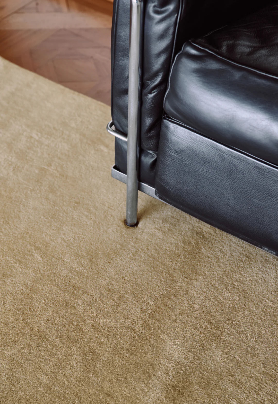 Layered Classic Solid Wool vloerkleed - Soft Yellow 