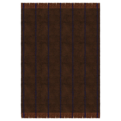 Layered Massproductions Cord  Wool Rug Blue Brown