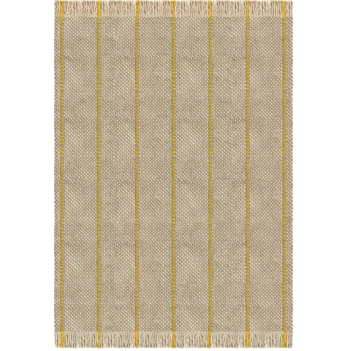 Layered Massproductions Cord Wool Rug Yellow Oatmeal