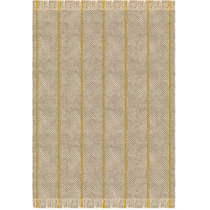 Layered Massproductions Cord Wool Rug Yellow Oatmeal