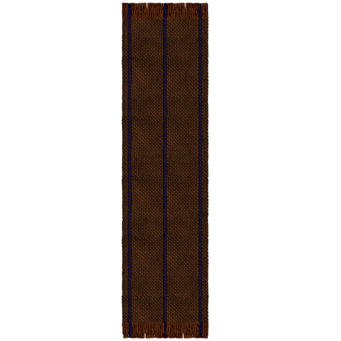 Layered Massproductions Cord Wool Runner  Blue Brown
