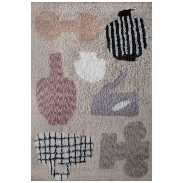 Layered Picnic patterned wool vloerkleed