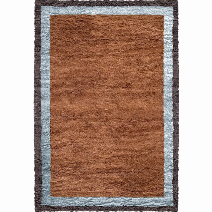 Layered Shaggy Edge wollen vloerkleed Amber 