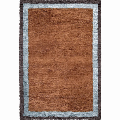 Layered Shaggy Edge wollen vloerkleed Amber 