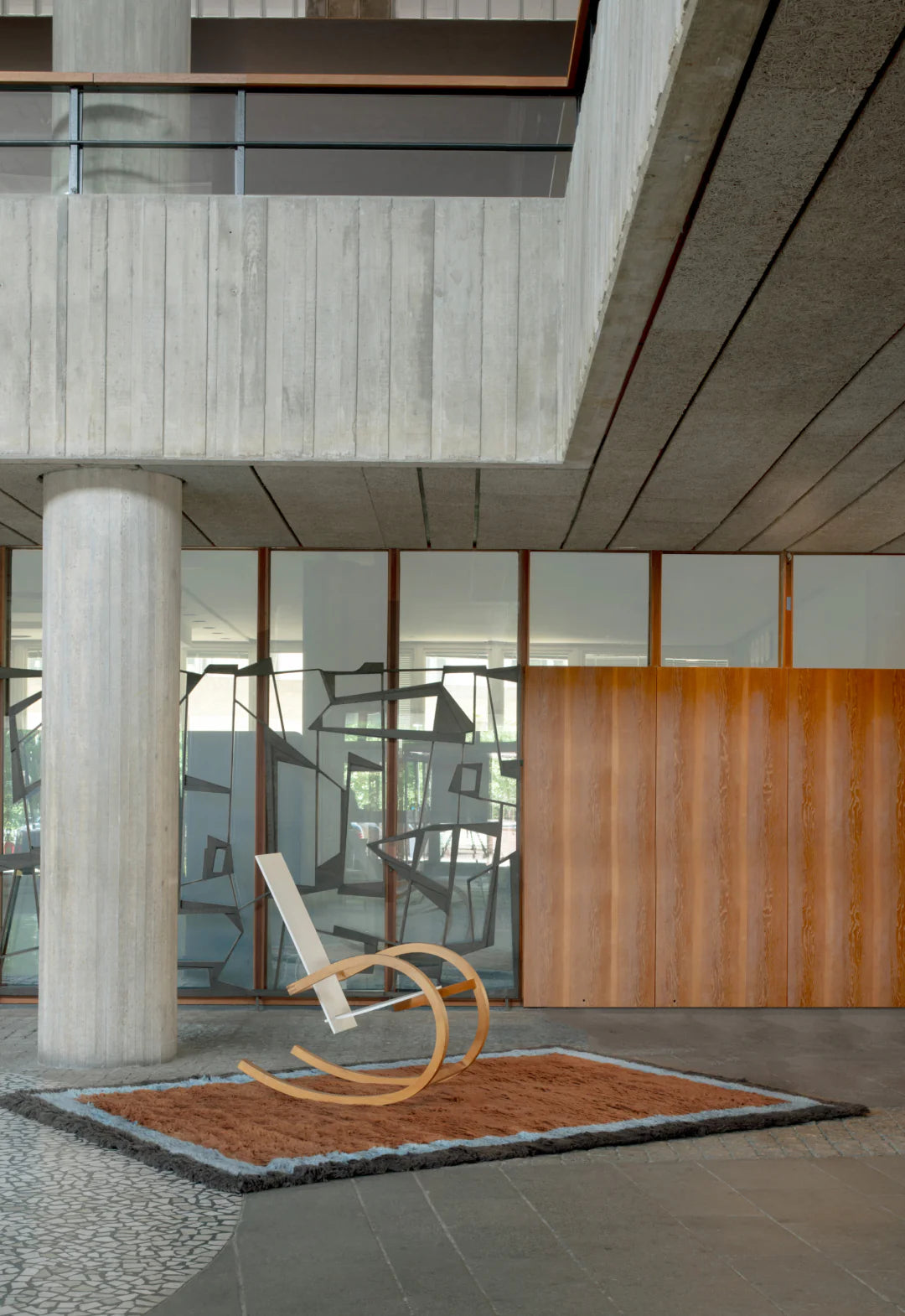 Layered Shaggy Edge Wool vloerkleed Amber sfeerafbeelding 