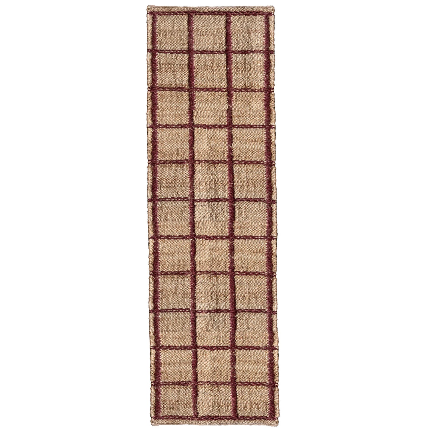 Layered Strata Jute Runner in de kleur Burgundy 