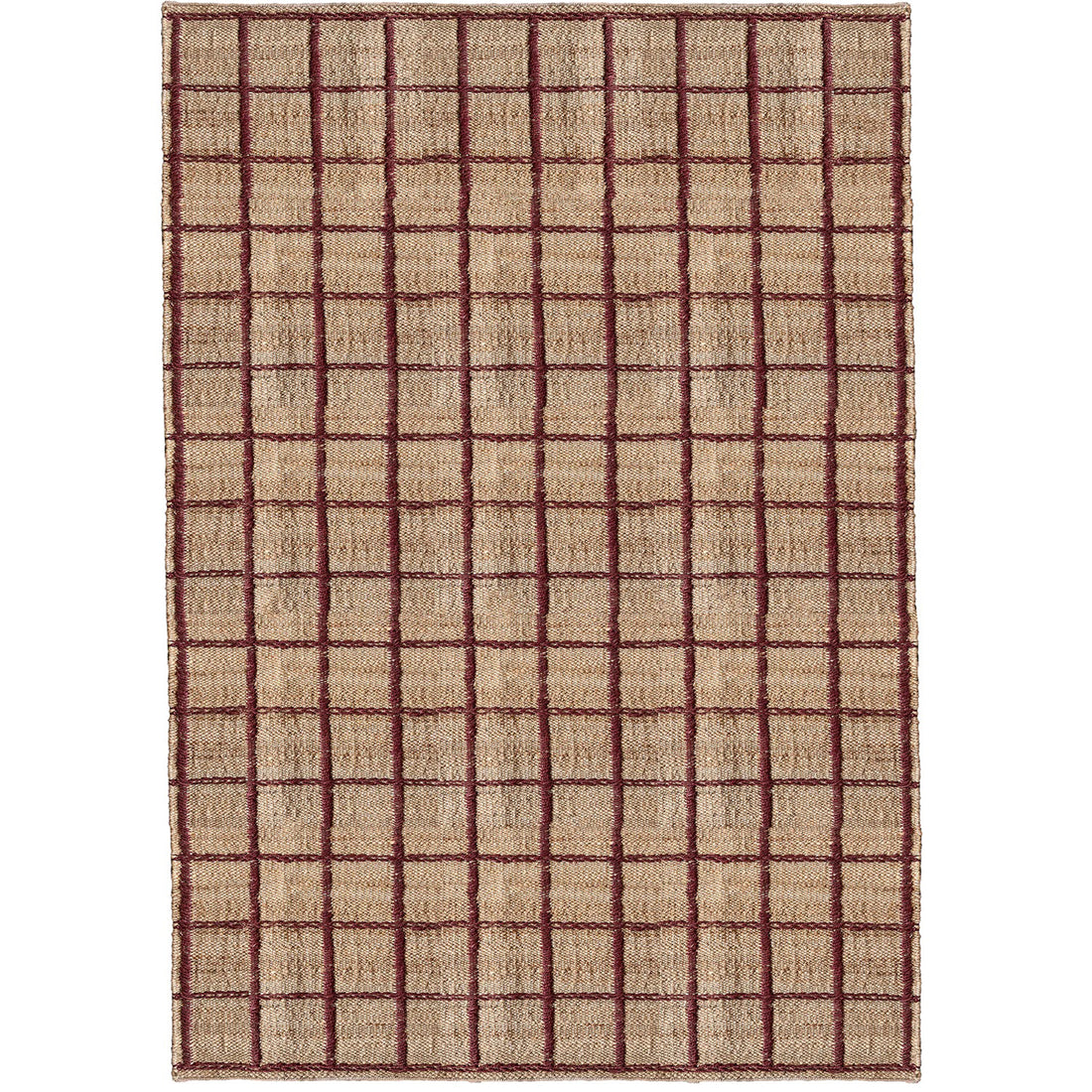 Layered Strata Jute rug Burgundy 