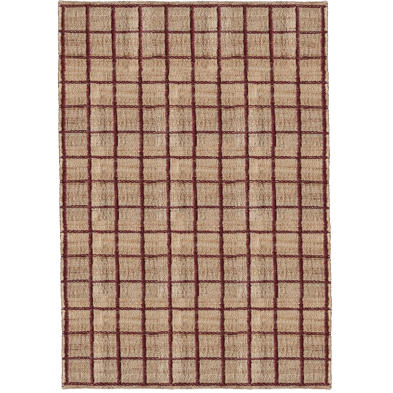 Layered Strata Jute rug Burgundy 