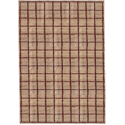 Layered Strata Jute rug Burgundy 