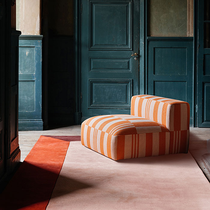 Layered Teklan Box wool vloerkleed Corals sfeerbeeld