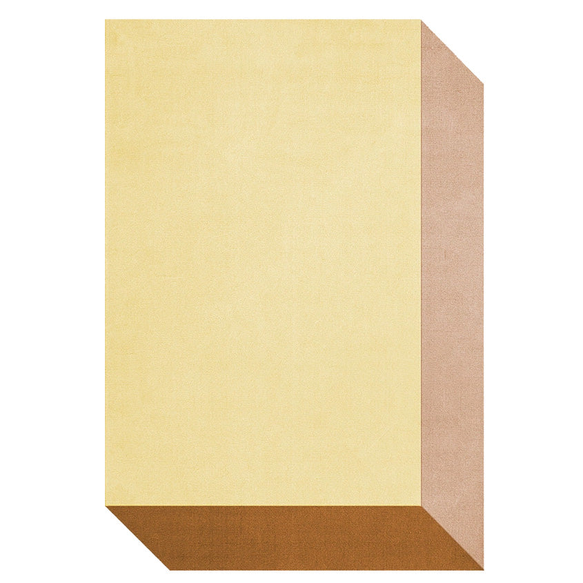 Layered Teklan Box wool vloerkleed geel